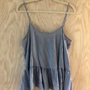 Old navy gingham blue top